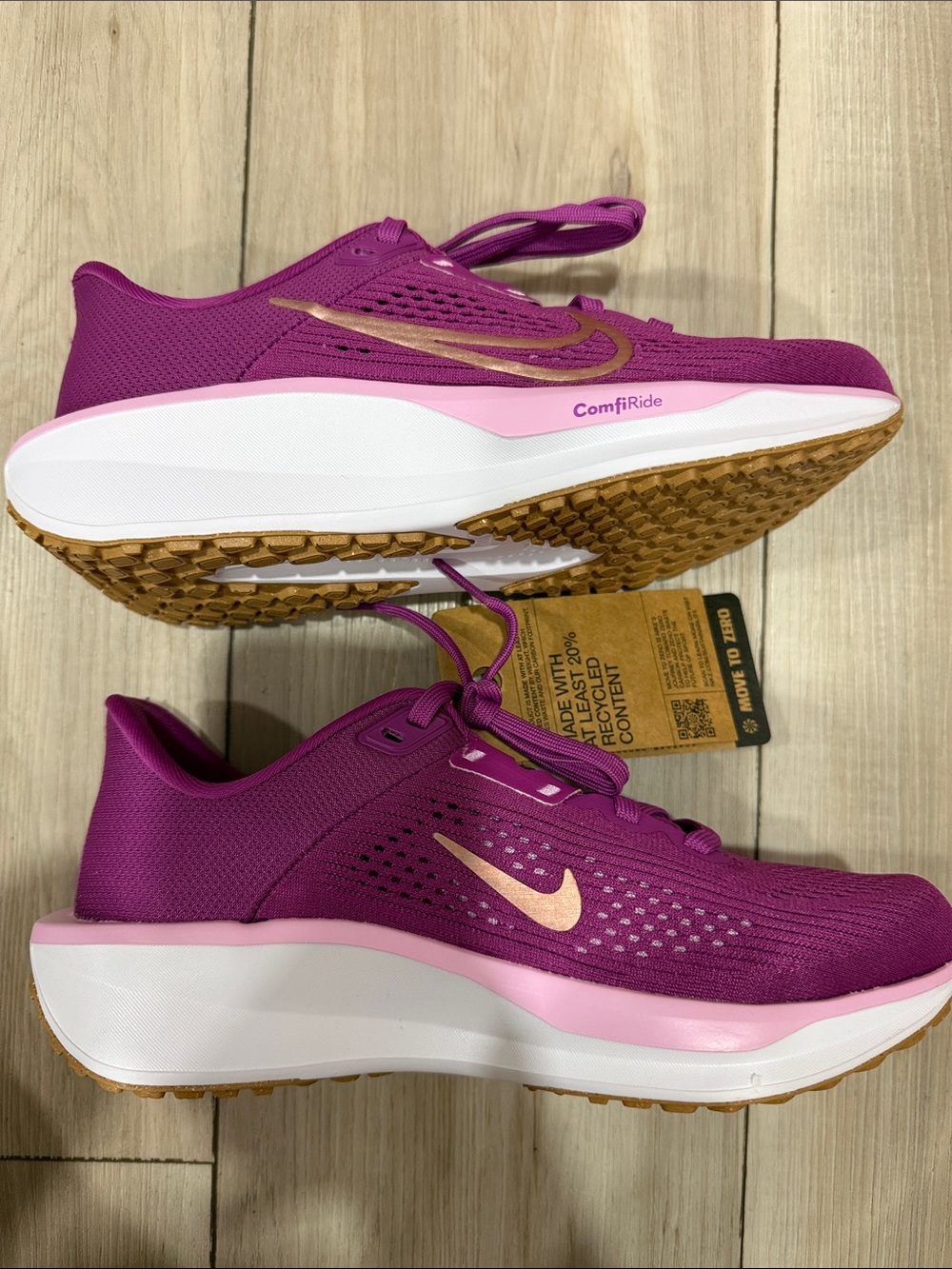 Nike Women’s Fuchsia Athletic Shoes with Pink and Gold Accents